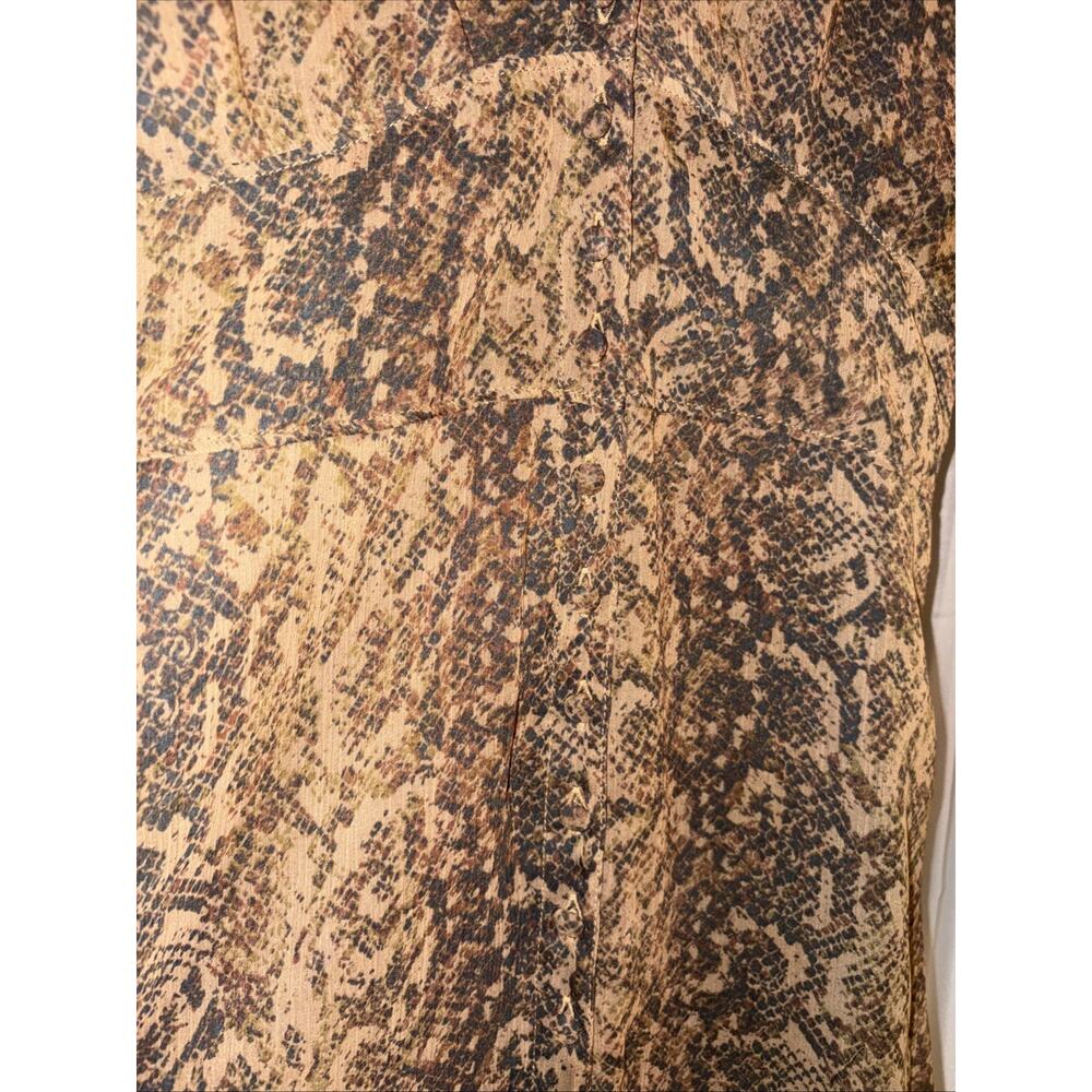 Abercrombie & Fitch Womens Mini Dress Sz Medium Snake Print Sheer 90s Grunge - Picture 6 of 11